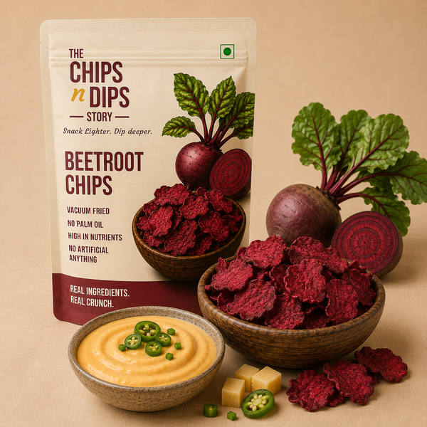 Beetroot Chips N Cheese Jalapeño Dip