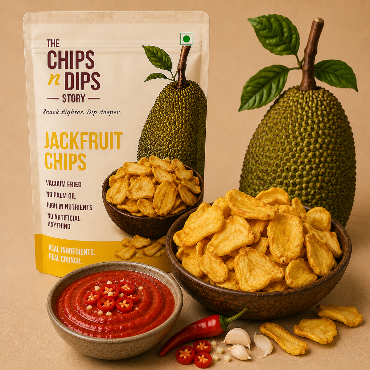 Jackfruit Chips N Chilli Garlic Dip