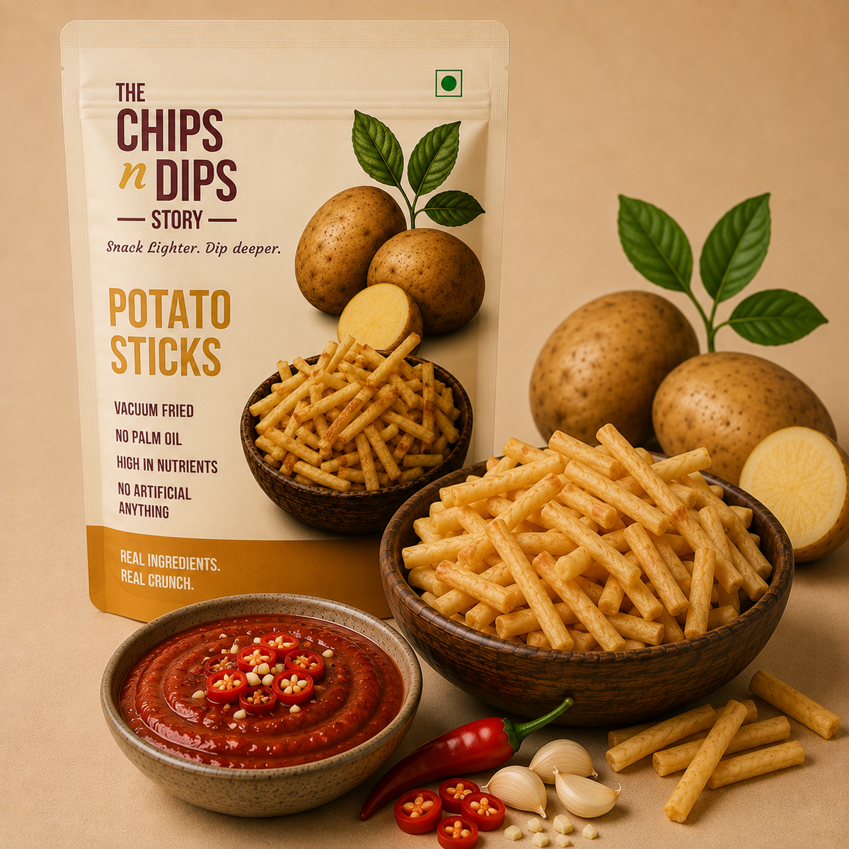 Potato Sticks N Chilli Garlic Dip